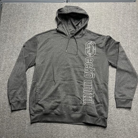 Ecko Unlimited Unltd Pullover Hoodie Y2K Men's XXL 2XL Black Skate Grunge Baggy - Picture 1 of 9